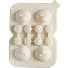 Moda Kitchen 矽膠小熊製冰盒 冰塊模具, 白色