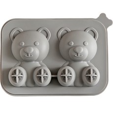 Moda Kitchen 矽膠小熊冰塊模具 2格, 灰色