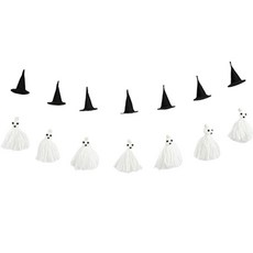 PARTYHAE 萬聖節迷你流蘇彩旗, 幽靈, 1個