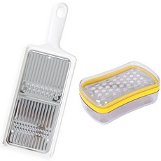 SHIMOMURA 下村 便利迷你磨泥器 + 雙面蔬果刨絲器組, 白色 + 黃色(迷你磨泥器), 1套