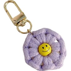 꼬까 스마일 데이지 자동차 키링, 1개, 라벤더