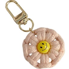 꼬까 스마일 데이지 자동차 키링, 1개, 라이트핑크