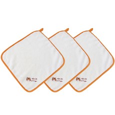 ZBIBI 角色動物柔軟超細纖維掛式毛巾, 3個, 橘色