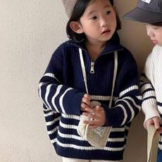 Arbe 兒童 Josh 條紋半拉鍊開襟衫