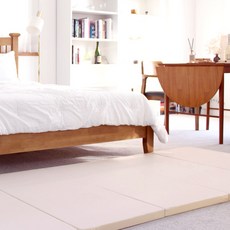 經典4折折疊式地墊 4cm, 淡奶油