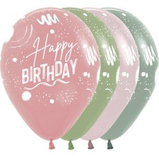Sempertex 30cm氣球生日粉彩氣球 12入, 隨機出貨, 1個