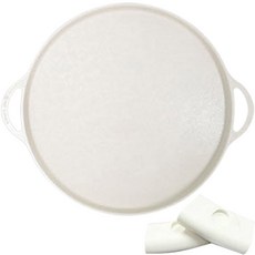 電磁爐用粉彩烤盤 象牙白 + 矽膠手柄 2入, 32cm