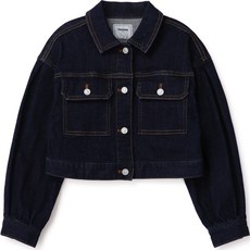 renoma kids 女童款寬鬆版型露臍牛仔夾克 R2331J052