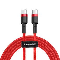 Baseus 倍思 Cafule系列 Type-C-Type-C 超高速充電線 CATKLF-H09, 2m, 紅色, 1個