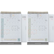 PLEPIC Cube Press 日曆 2件組 萬年型 D, 磚瓦藍, 橄欖色, 1套