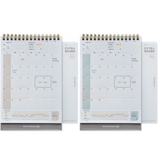 PLEPIC 方塊壓印日曆 2種組 永久型 C, 石灰色、瓷磚藍, 1組