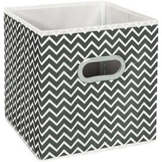 Maket Gamseong 附把手布質多功能收納盒, 1個, 波浪紋黑色