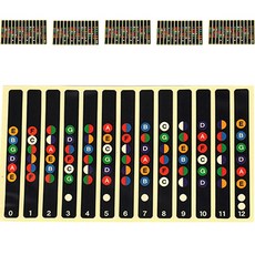 KHONEIM 民謠吉他指板音階唱名記憶貼紙 2W1039, 6個