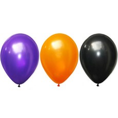 joyparty 萬聖節氣球 3種 x 10p 套組 Happy Halloween, 珠光紫, 珠光橘, 珠光黑, 1套