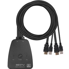 NEXTU Crisp 8K 線材一體式 KVM切換器 8912KSW8K, 黑色, 單品, 1個