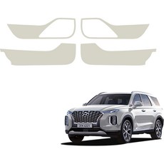 MAYTON 原廠 皮革 防刮 車門保護蓋, 現代 Palisade, 香草米色