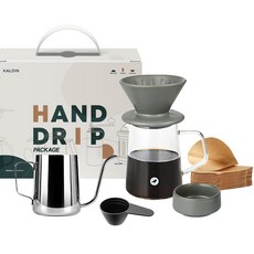 칼딘 핸드드립 베이직 6종 KD-BP04, 드립서버 + 드리퍼 씨그린 + 스텐 드립 포트 350ml + 드립 필터 V01 50p + 계량스푼, 500ml, 1세트