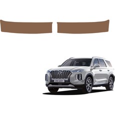 MAYTON 防刮 原廠皮革 後車廂門檻飾板, 靛藍棕, Hyundai Palisade