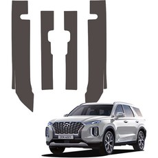 메이튼 순정 가죽 스크래치 도어스텝 커버, 현대 팰리세이드, 다크브라운