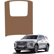 MAYTON 防刮原廠皮革第二排中控台後蓋, 靛藍棕色, Hyundai Palisade