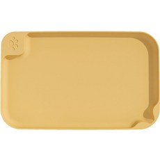 랜보어 반려동물 발바닥 포인트 흘림방지 식판 FREE, 옐로우, 1개