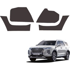 메이튼 스크래치 순정 가죽 기어사이드 커버 LED 무, 초코브라운, 현대 팰리세이드