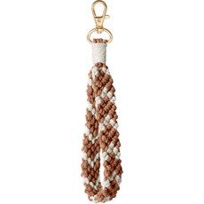 레전드C 마크라메 패턴 핸드스트랩 열쇠고리 자동차키링, (06)브라운, 1개