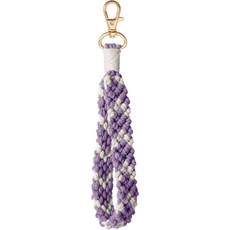 레전드C 마크라메 패턴 핸드스트랩 열쇠고리 자동차키링, (12)퍼플, 1개