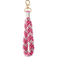 레전드C 마크라메 패턴 핸드스트랩 열쇠고리 자동차키링, (08)핑크, 1개