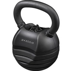 BYZOOM FITNESS 5段重量調節壺鈴, 黑色, 1個, 13.6kg