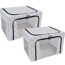 MINEING 大容量高級型透明花朵收納箱, 海軍藍, 2個