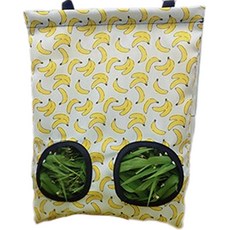 펫플로우 싱그러운 패턴 토끼 기니피그 건초 먹이 가방 S, 화이트, 1개