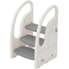 BeneBene 유아용 알파카 2단 3단 트랜스폼 디딤대, 그레이, 1개