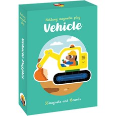 磁鐵遊戲 交通工具 磁鐵拼圖 36片 + 卡片 18張 套組, HaTung