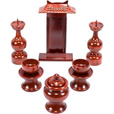 Namwonmoggi 名品南原 韓國產水蒼香爐組, 牌位框 + 燭臺 2p + 酒杯 2p + 杯托 2p + 香爐, 1套