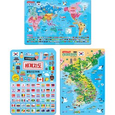 世界地圖軟Q貼紙書 + 世界地圖72片拼圖 + 韓國地圖72片拼圖 3件組, 智源出版