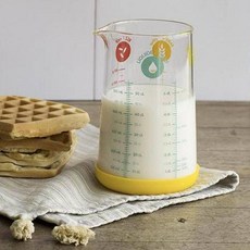 pebbly 玻璃量杯, 500ml, 單品, 黃色, 1個