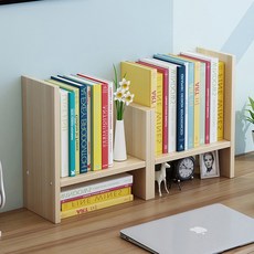 디모어 책상정리 수납 선반, 원목, 2단