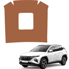 MAYTON 防刮原廠色皮革第二排中控台後蓋 USB無 SC, 棕色, Hyundai Tucson NX4