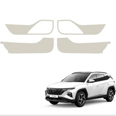MAYTON 原廠色 皮革 車門 防刮蓋, 現代 Tucson NX4, 米色
