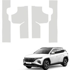 메이튼 스크래치 순정 컬러 가죽 가솔린 디젤 도어스텝 커버 SC, 현대 투싼 NX4, 라이트그레이