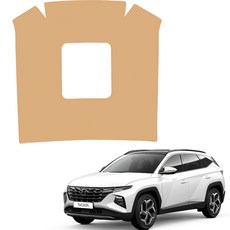 MAYTON 防刮原廠色皮革第二排中控台後蓋 USB無 SC, 馬鞍棕色, Hyundai Tucson NX4