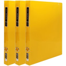 炫風 透明 Frontier 高級 D型環活頁夾 A4 2cm, 3個, 黃色