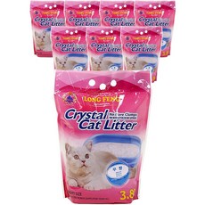 룽펑 크리스탈 흡수형 고양이 모래, 3.8L, 8개, 무향