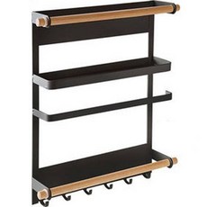 LivingWorks 磁吸式冰箱層架廚房工具置物架, 黑色, 1個