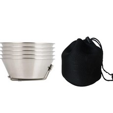 Livingglory 大容量可折疊量杯5入 + 網袋組, 500ml, 不鏽鋼