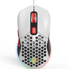 Gdevil Trans RGB 輕量電競有線滑鼠, G100, 白色