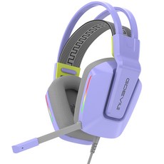 Gdevil G737 TUNE71 虛擬7.1聲道 RGB環繞音效 降噪 單向麥克風 電競耳機, 紫色