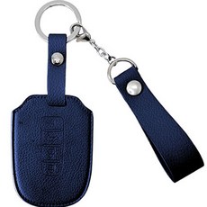 오시에나 자동차 가죽 스마트 차키케이스 스프링 키홀더, 네이비, 현대기아범용(4버튼)