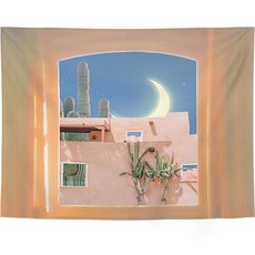 알로데 초승달 예술 배경 벽 장식 태피스트리 플란넬, NO 06